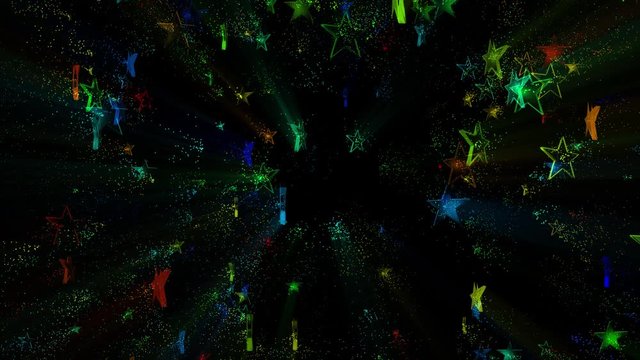 Illuminated Multicolor Flying Stars