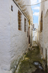 Fototapeta premium The traditional streets of Chora town, Patmos island, Dodecanese, Greece