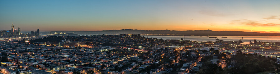 San Francisco Bay Area Sunrise Panorama 