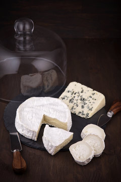 Variety of French cheeses