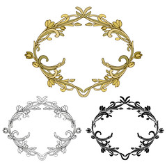 abstract vintage elegant frame with a floral ornament