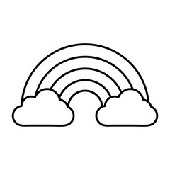rainbow and clouds icon