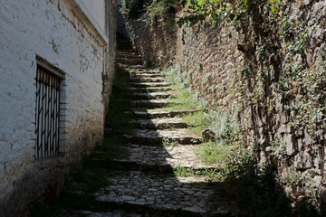 medieval stairs in Berat city, Albania, heritage