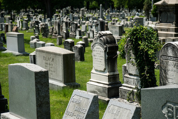 Rows of well kept grave stones in Rochester New York - 167519909