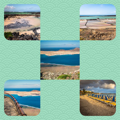 Collage of island Lanzarote, Spain. Europe.
