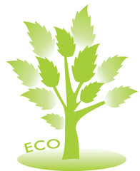 Eco tree with green leaves