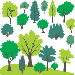 Fototapeta premium Tree and pine Clip art.