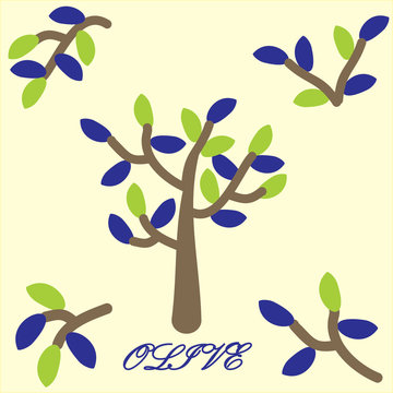 Vector tree olive. Olive branch Clip Art