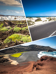 Collage of island Lanzarote, Spain. Europe.
