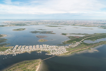Aerial shot of New York City and surrounding area