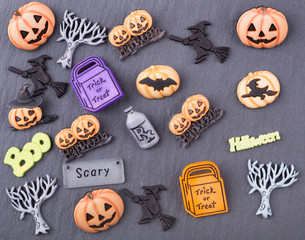 Halloween Decoration Icons on a Black Background