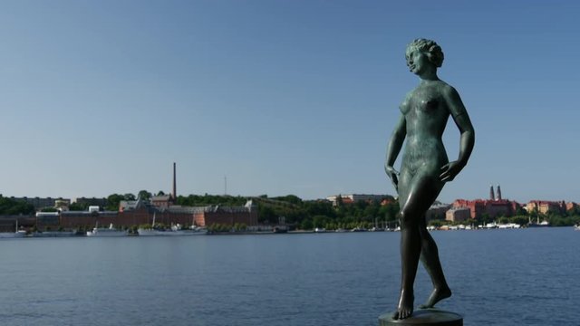 Woman statue at the Stockholm City Hall in Sweden
