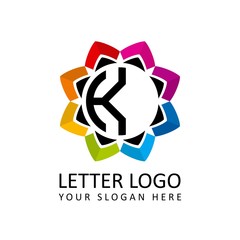 Obraz premium Letter K for Multimedia logo, beauty logo, nature logo, institute logo 