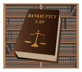 Bankruptcy Law is an illustration of a bankruptcy law book used by lawyers and judges. Represents legal matters and legal proceedings.