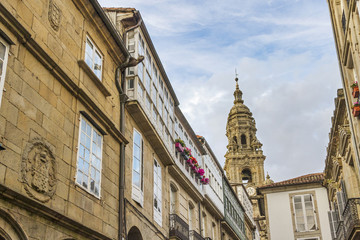 Fototapeta na wymiar Berenguela bell tower of Santiago de Compostela cathedral