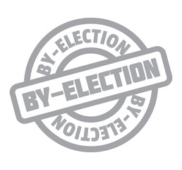 By-Election rubber stamp. Grunge design with dust scratches. Effects can be easily removed for a clean, crisp look. Color is easily changed.