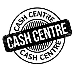 Cash Centre rubber stamp. Grunge design with dust scratches. Effects can be easily removed for a clean, crisp look. Color is easily changed.