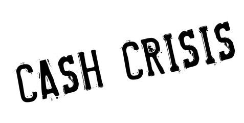 Cash Crisis rubber stamp. Grunge design with dust scratches. Effects can be easily removed for a clean, crisp look. Color is easily changed.