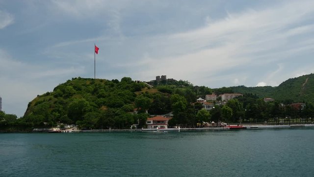Sailing by the Yoros Castle and Anadolu Kava&Igrave;&atilde;&uuml;&Igrave;&atilde;&aring;&plusmn; in Istanbul Turkey
