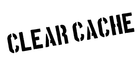 Clear Cache rubber stamp. Grunge design with dust scratches. Effects can be easily removed for a clean, crisp look. Color is easily changed.