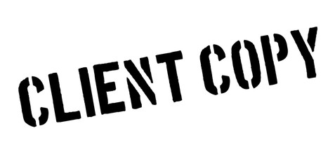 Client Copy rubber stamp. Grunge design with dust scratches. Effects can be easily removed for a clean, crisp look. Color is easily changed.