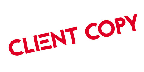 Client Copy rubber stamp. Grunge design with dust scratches. Effects can be easily removed for a clean, crisp look. Color is easily changed.