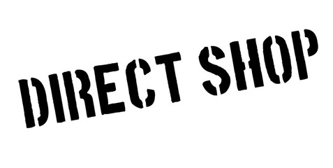 Direct Shop rubber stamp. Grunge design with dust scratches. Effects can be easily removed for a clean, crisp look. Color is easily changed.