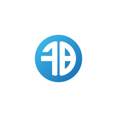 Initial letter FB, rounded letter circle logo, modern gradient blue color	
 
