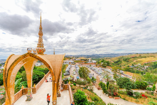PHETCHABUN , THAILAND - JANUARY 3, 2017: Wat phasornkaew is  one of the most important for meditation and beautiful landscape view   or popular place in Phetchabun , Thailand.