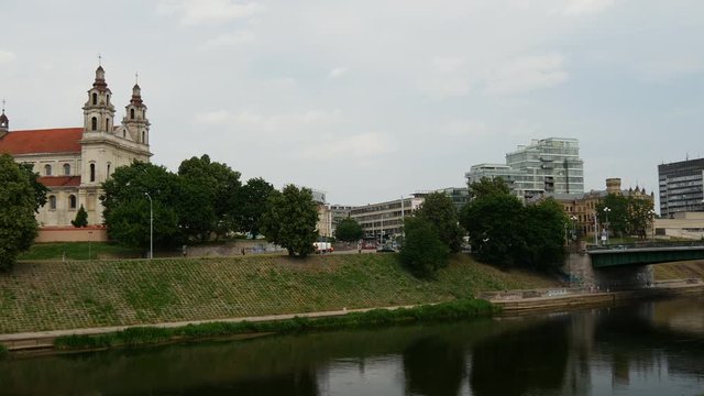 St Raphael The Archangel Church and the Neris River in Vilnius Lithuania