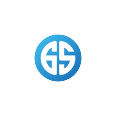 Initial letter GS, rounded letter circle logo, modern gradient blue color	
 
