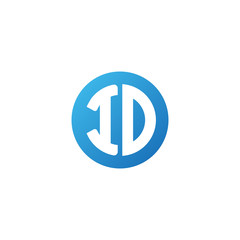 Initial letter ID, rounded letter circle logo, modern gradient blue color	
 
