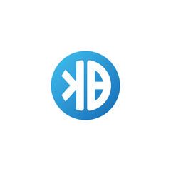 Initial letter KB, rounded letter circle logo, modern gradient blue color	