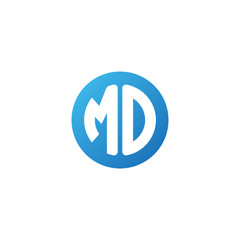 Fototapeta premium Initial letter MO, rounded letter circle logo, modern gradient blue color 