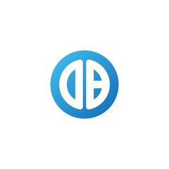 Initial letter OB, rounded letter circle logo, modern gradient blue color	
 
