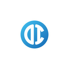 Initial letter OI, rounded letter circle logo, modern gradient blue color	
 

