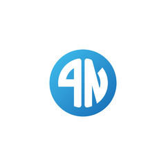Initial letter PN, rounded letter circle logo, modern gradient blue color	
 
