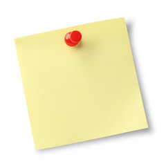 Yellow Sticky Note isolated on white background, clipping path included