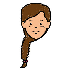 beautiful woman head avatar character vector illustration design