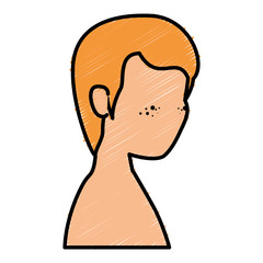 young man shirtless avatar character vector illustration design