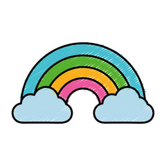 rainbow and clouds icon