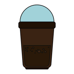 coffee in plastic cup icon vector illustration design