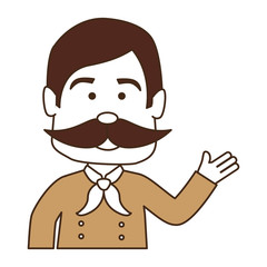 man with mustache avatar character vector illustration design