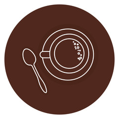 coffee cup with spoon vector illustration design