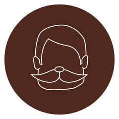 man with mustache avatar character vector illustration design