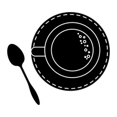 coffee cup with spoon vector illustration design