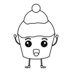 Obraz na płótnie Canvas sweet cupcake kawaii character vector illustration design