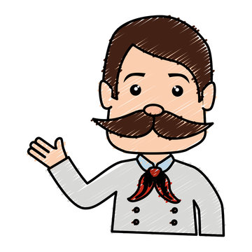 man with mustache avatar character vector illustration design