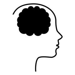 brain storming with head profile vector illustration design