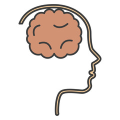 brain storming with head profile vector illustration design